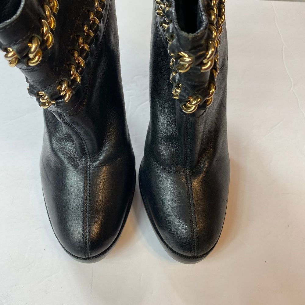 SOLD Tory Burch Lysa Leather & Chain Link Booties - Picture 14 of 16
